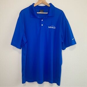 Nike Dri-Fit Stretch Golf Polo Shirt Blue MiMedx Logo Sz XL